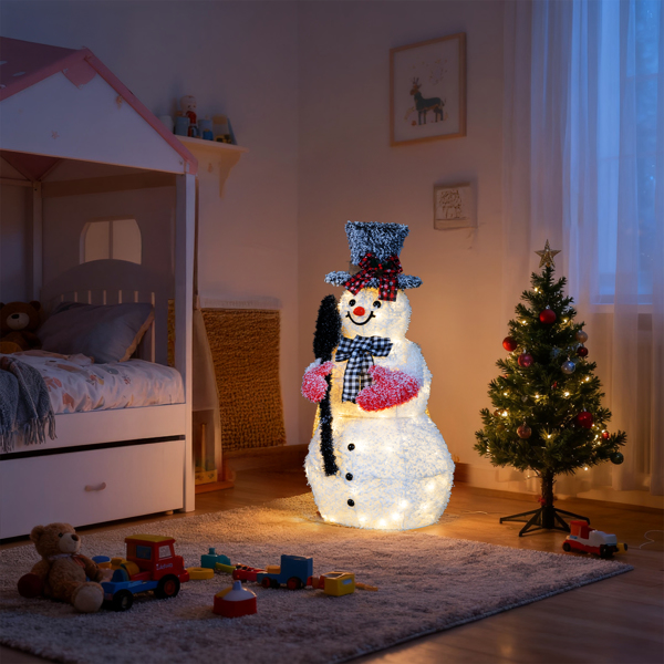 3ft 白色 铁锹雪人 绕线植绒 110LED灯暖白 圣诞灯饰雪人 30V 3.6W 美规-12