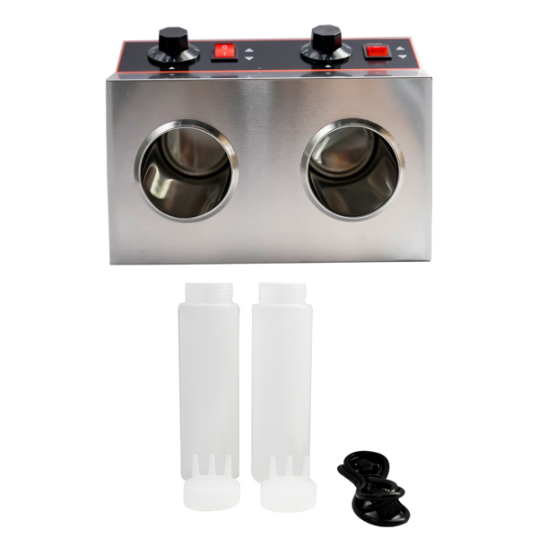 A3 酱汁泵2头美标110V Electric Sauce Bottle Warmer Nacho Cheese Warmer with 22oz bottle 86-185℉ 110V-5