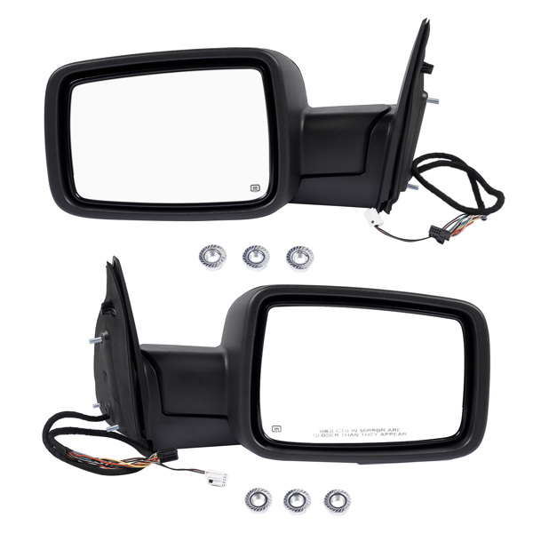 后视镜 Left & Right Side Mirrors Manual Fold+ Heated+ LED Signal Replacement for Ram 1500 2500 3500 68231240AI 68231241AI-2