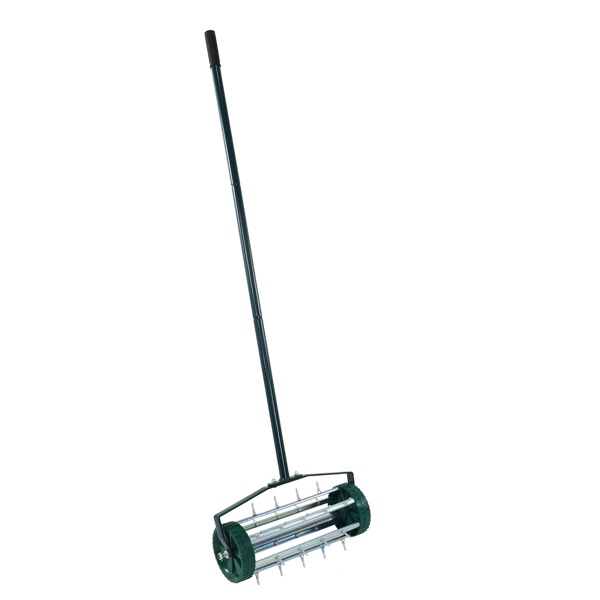 重型滚动草坪打孔机，旋转推齿草坪打孔机，带 3 件长钢手柄的尖刺土壤草坪打孔机园艺工具，用于花园庭院草坪维护，花园庭院旋转推--不支持self-pick up-5