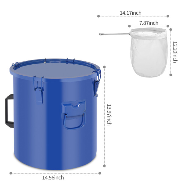8加仑 钢+内外涂层 蓝色 滤油桶 炸锅-6