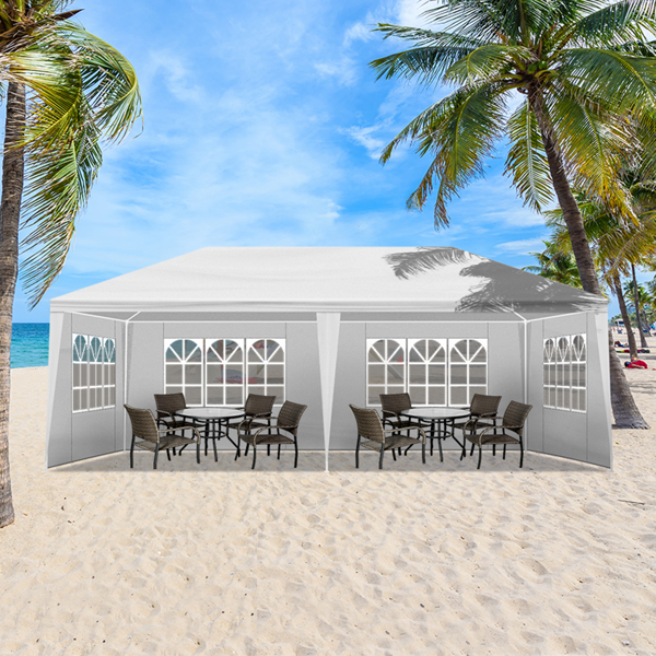 10*20ft  白色 4围  凉棚 4窗  PE布 喷塑铁管-10