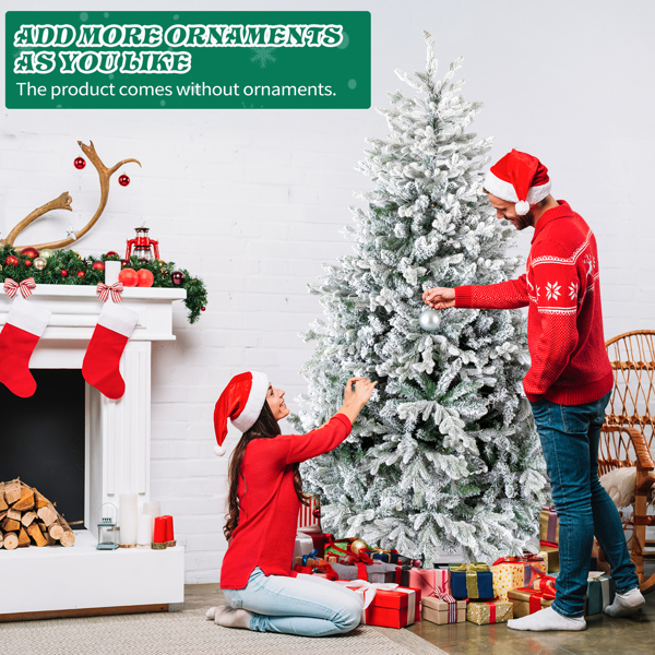 7ft 绿色植绒 自动树 PVC加七叉PE  1100枝头 400灯暖白8功能 圣诞树 30V 6W 美规-12