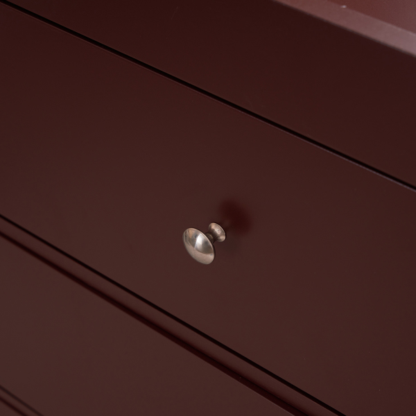 棕色 油漆面 密度板 三层抽屉 90.5*58*92cm 儿童木床 带安全带 换尿布台 婴儿-32