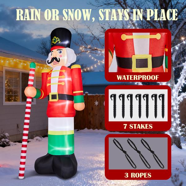 12FT 高款士兵 3颗白光LED 190D涤纶  圣诞充气装饰 12V 12V,2000mA 美规-5