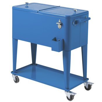 80QT 海军蓝 冷冻保温推车 87.5*38.5*91cm 长方形 塑料箱体 铁脚管 冷冻保温