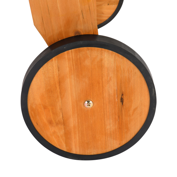  杉木 带轮带抽屉 两档调节 庭院木躺床 183*58*36.5cm 原木色 户外庭院 N001-6