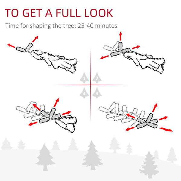 6 英尺高无灯雪花纤细人造圣诞树，带逼真树枝和 492 个枝尖不支持Self-Pick Up-8