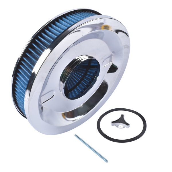 空气滤清器 14" x 3" Air Cleaner Set Super Flow Washable Element Blue Recessed Chrome Top-2