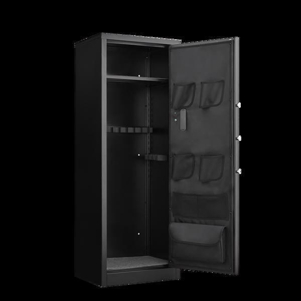 大型重型枪支保险箱，适用于步枪和手枪 - 55.2 英寸枪支安全柜，配有电子锁、LED 灯和可拆卸搁板不支持Self-Pick Up-13