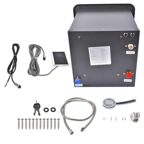 A3- 房车专用丙烷热水器 RV Tankless Water Heater 42000 BTU Gas Water Heater Remote Control 15"x15" Black-6