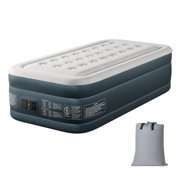 75*39*18in 植绒床面 PVC围带&底部 灰白色+深灰色 野营床垫 充气 带收纳袋 圆孔 美规插头 100kg-5