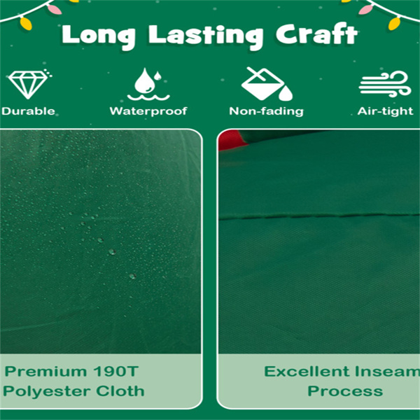 9英尺长的充气圣诞装饰（姜饼店和圣诞老人），彩色串灯+LED灯泡-9