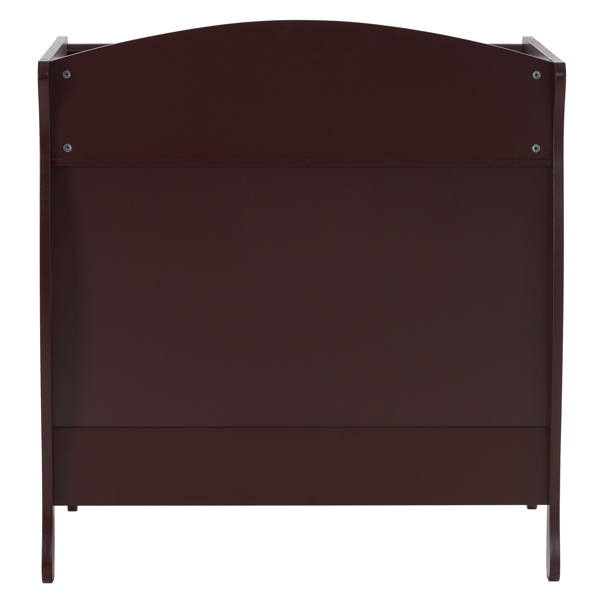 棕色 油漆面 密度板 三层抽屉 90.5*58*92cm 儿童木床 带安全带 换尿布台 婴儿-33