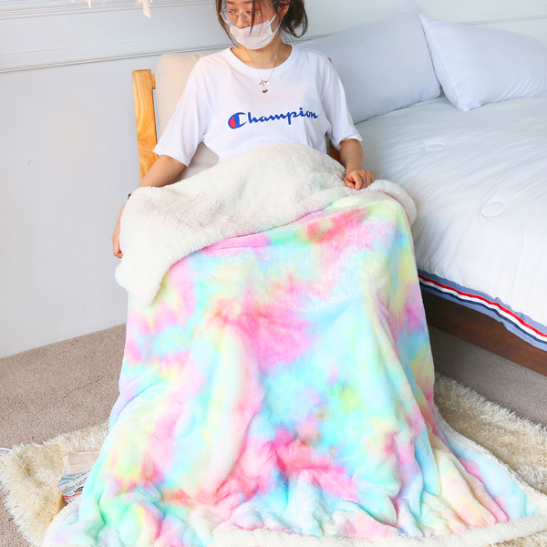 自产毛毯 彩色长毛 130x160 羊羔绒款（temu仅可自提）-9