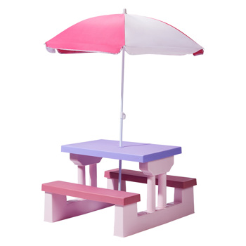 30.7inch 1pc桌子+2pcs凳子 粉紫拼色  儿童庭院桌椅套装