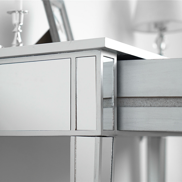 银色 密度板 贴镜面 105*36*76cm 两抽 电脑桌 现代风-2