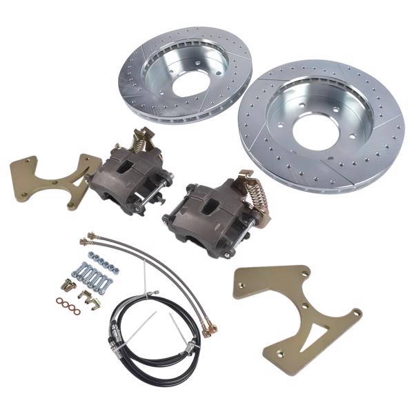 刹车盘套装 Rear Disc Brake Conversion Kit 6 Lug Fits for Chevy GMC C10 Suburban K10 C15 K15 Blazer Jimmy Truck 1961-1991-3