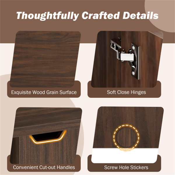 48英寸可折叠咖啡桌可扩展中央桌，带储物柜和轮子-核桃色-6