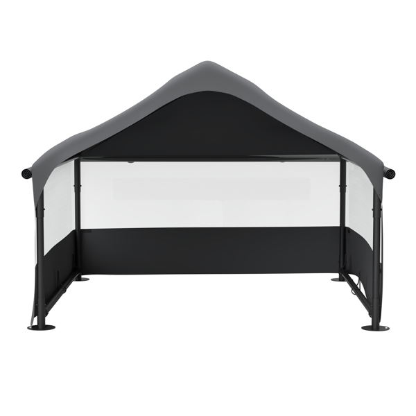 超大户外狗屋帐篷，带 3 面网窗，透气遮阳罩宠物庇护所，带顶篷和狗、猫、牲畜的地桩 – 4' x 4' x 3.3'，灰色不支持Self-Pick Up-2