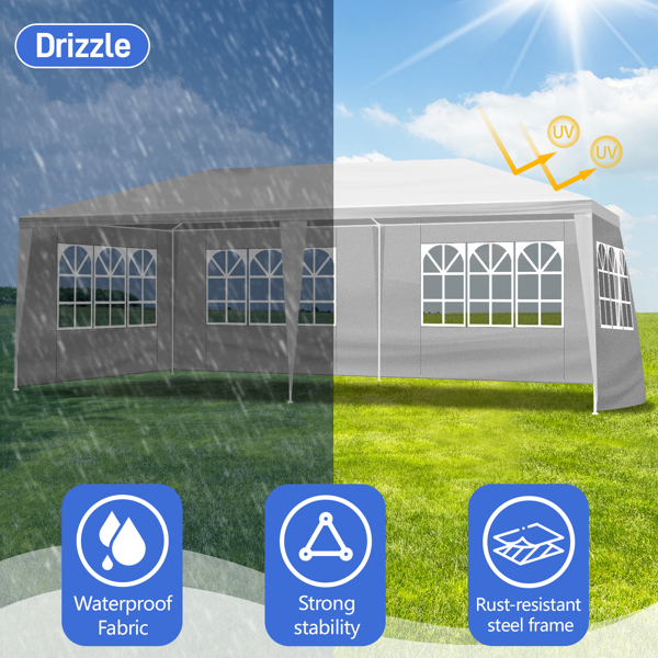 10*20ft  白色 4围  凉棚 4窗  PE布 喷塑铁管-7