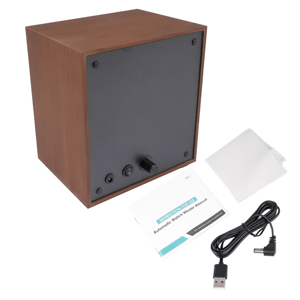 摇表器 Wooden 3 Automatic Watch Winder, Black Walnut Grain Super Quiet Rotating Box Shaker, 4 Rotation Mode, Blue LED Light, Black High Elastic Memory Foam Pad Replacement for Lady and Man Watches-5