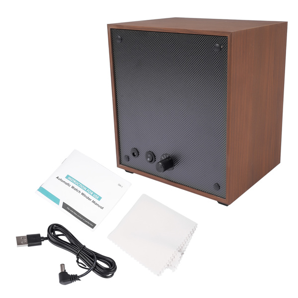 摇表器 Wooden 3 Automatic Watch Winder, Black Walnut Grain Super Quiet Rotating Box Shaker, 4 Rotation Mode, Blue LED Light, Black High Elastic Memory Foam Pad Replacement for Lady and Man Watches-7