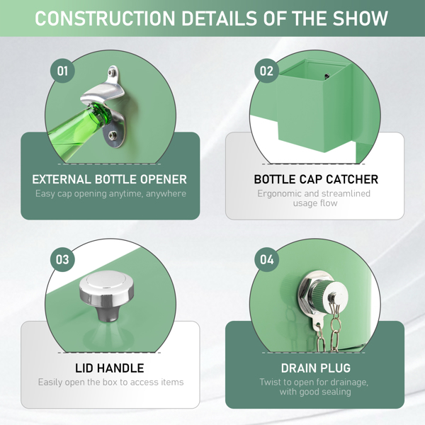 80QT 豆绿色 冷冻保温推车 87.5*38.5*91cm 长方形 塑料箱体 铁脚管 冷冻保温-3