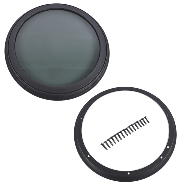 房车车窗 Round Fixed RV Window 13" Tinted Window for RV Camper Caravan with Trim Ring Fit for 1-5/8" Thickness Wal-5