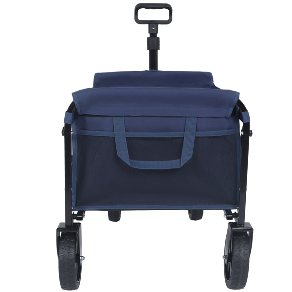 可扩展的双层多功能车，具有 100% 额外空间 - 用于露营、购物、运动、园艺、钓鱼的杂货车，支持 225 磅，深蓝色不支持Self-Pick Up-16