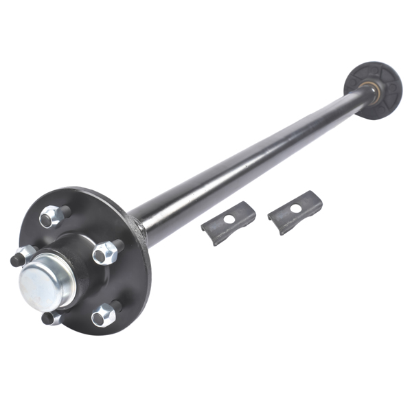 拖车轴 2000 Pounds Trailer Axle 5 Lug Hubs 54" Hub Face Replacement for Camper Smaller Boat Trailer-5