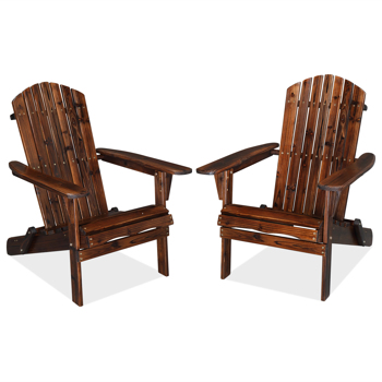 2PCS 杉木 碳化色 全拆 折叠木青蛙椅