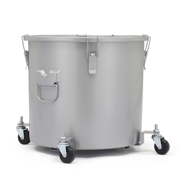 10加仑 钢+内外涂层 银色 带移动底座 滤油桶 炸锅-1