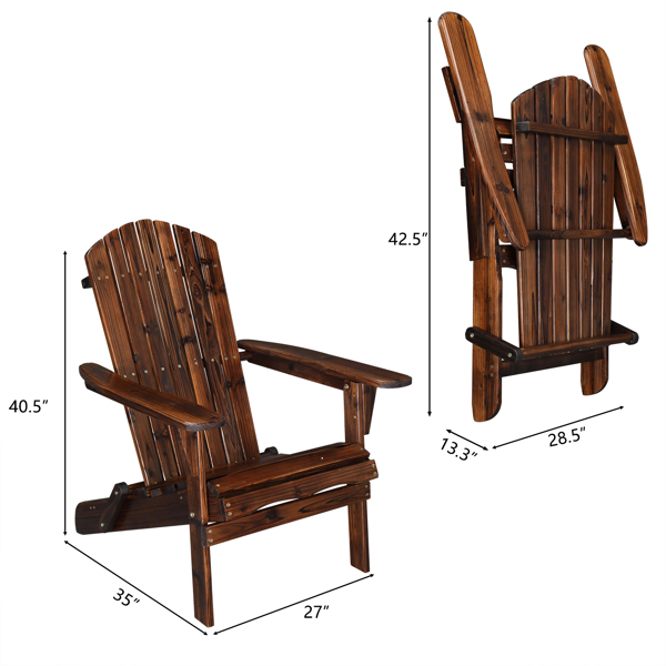 2PCS 杉木 碳化色 全拆 折叠木青蛙椅-11