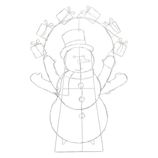 102*23*152cm  雪人扔礼盒  2D 多色灯 动态  圣诞灯饰雪人 4.5V 3.6W 美规-2