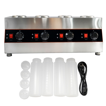 A3 酱汁泵4头美标110V Electric Sauce Warmer Dispenser Jam Heat Preservation Machine 650ml 30-85℃ 110V