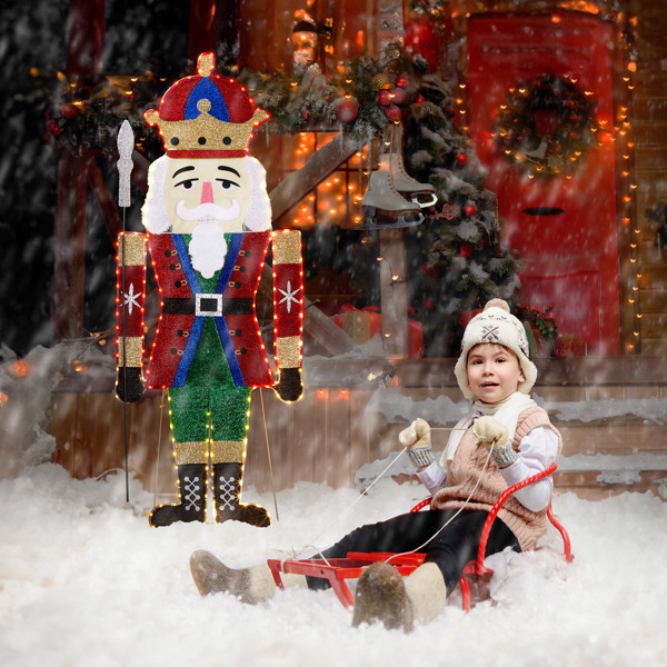 68*45*168cm  士兵 2D 暖白灯 葱布加绒布 4.5V 3.6W 圣诞灯饰经典元素 美规-15