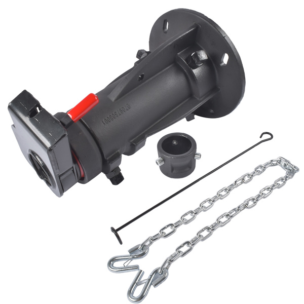 房车牵引座 12" to 16" Adjustable Cushioned 5th Wheel to Gooseneck Adapter C5G1216 20000 Lbs with Safety Chain for RV Trailer-6