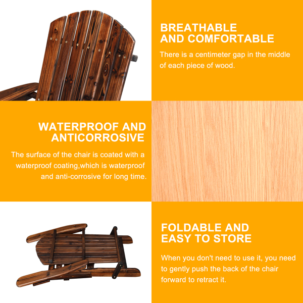 2PCS 杉木 碳化色 全拆 折叠木青蛙椅-16