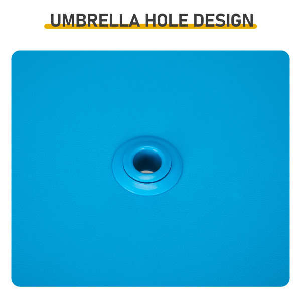 30.7inch 1pc桌子+2pcs凳子 红蓝绿拼色 儿童庭院桌椅套装-8