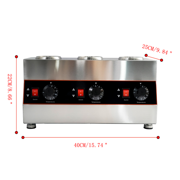 A3 酱汁泵3头美标110V Electric Sauce Bottle Warmer Nacho Cheese Warmer with 22oz bottle 86-185℉ 110V-10