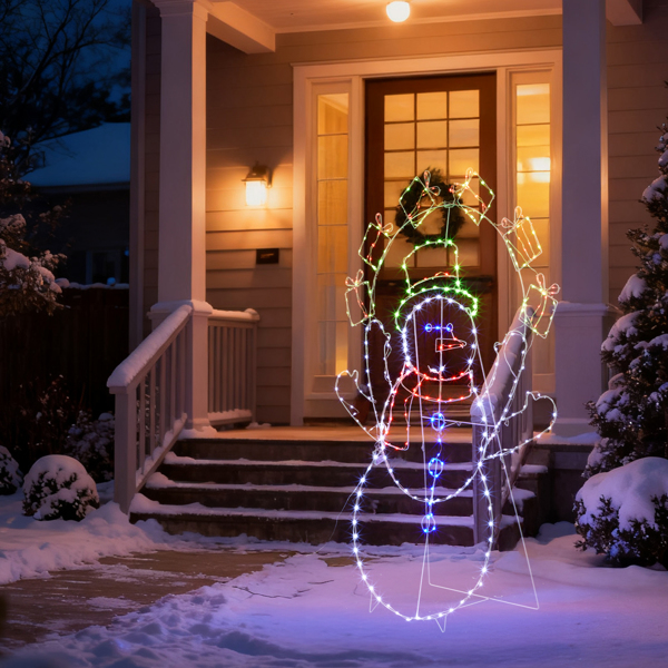 102*23*152cm  雪人扔礼盒  2D 多色灯 动态  圣诞灯饰雪人 4.5V 3.6W 美规-13