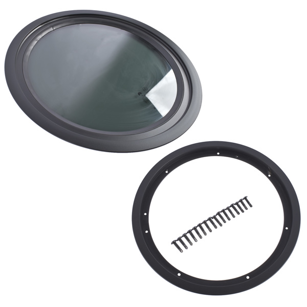 房车车窗 Round Fixed RV Window 13" Tinted Window for RV Camper Caravan with Trim Ring Fit for 1-5/8" Thickness Wal-4