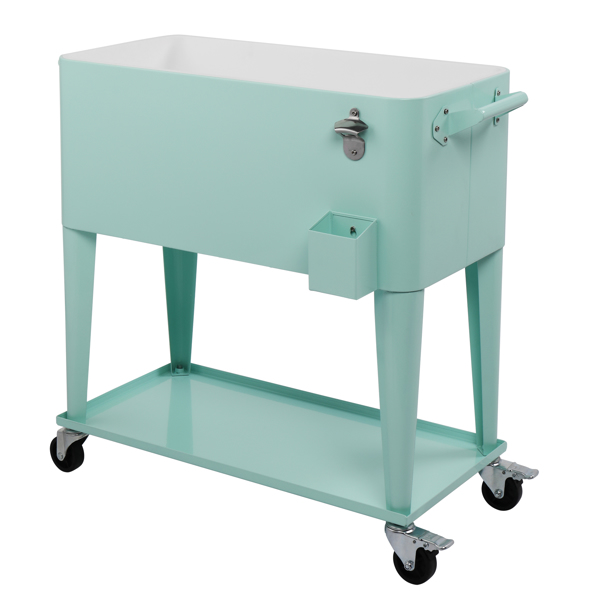 80qt 薄荷绿 冷冻保温推车 91*84.5*38.5cm 长方形 塑料箱体 冷冻保温 N001-17