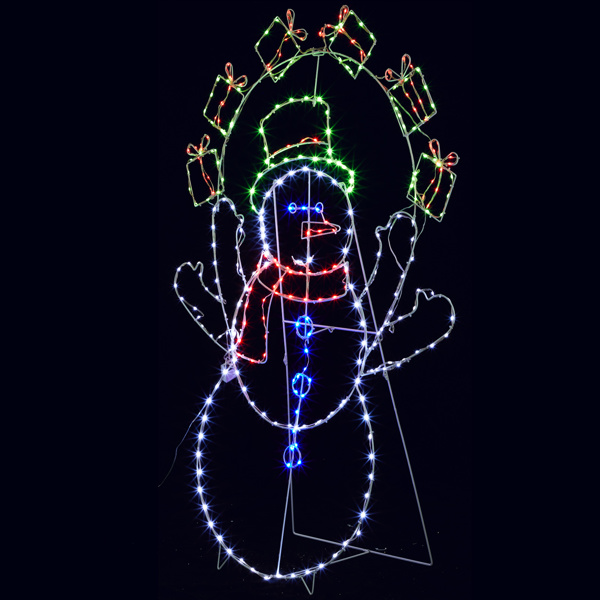 102*23*152cm  雪人扔礼盒  2D 多色灯 动态  圣诞灯饰雪人 4.5V 3.6W 美规-17