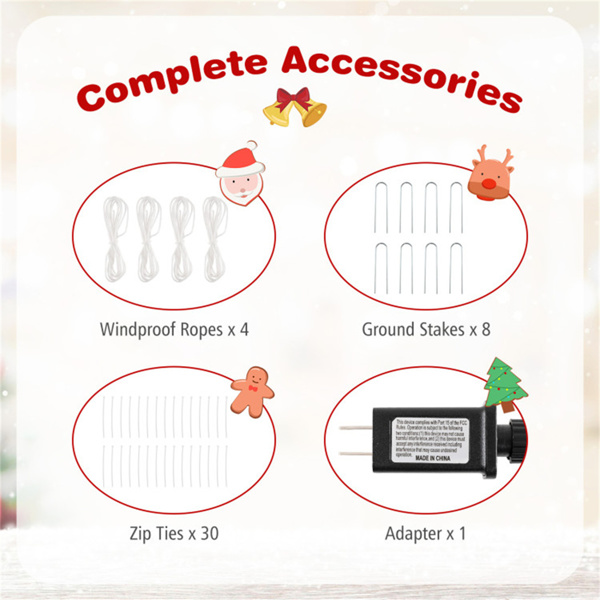 10.4英尺LED圣诞拱门-红色蝴蝶结，适用于花园/门廊/商业空间-4