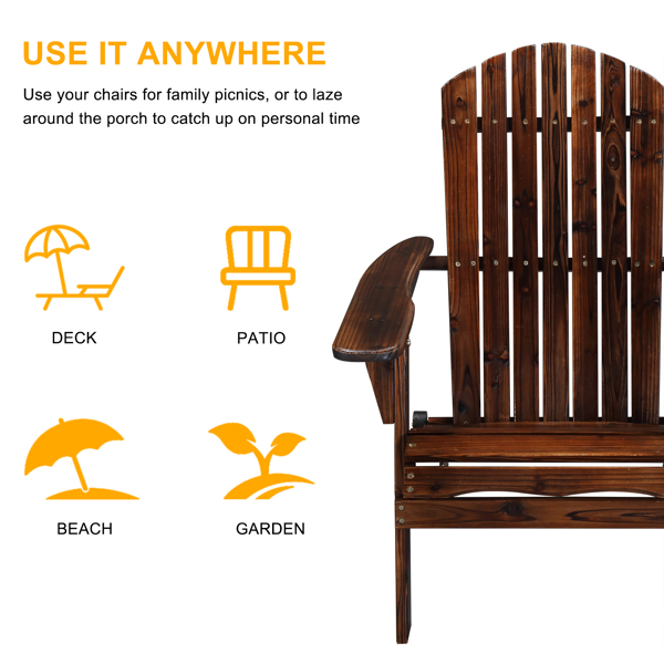 2PCS 杉木 碳化色 全拆 折叠木青蛙椅-12