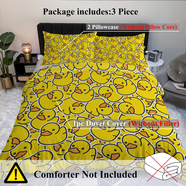 直销床品 KTBJ0418连续小黄鸭 美国中号USA FULL 80inchx90inch-26inchx20inch （temu仅可自提）-5