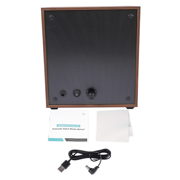 摇表器 Wooden 3 Automatic Watch Winder, Black Walnut Grain Super Quiet Rotating Box Shaker, 4 Rotation Mode, Blue LED Light, Black High Elastic Memory Foam Pad Replacement for Lady and Man Watches-8