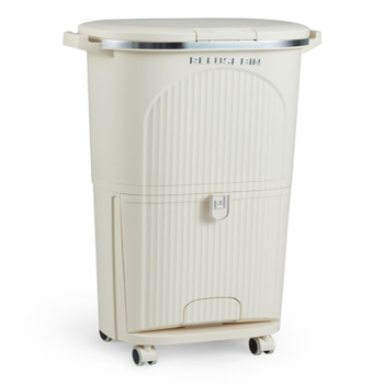 10加仑带盖厨房垃圾桶和2个可拆卸桶，2个隔间，PP材料，17" x 11.5" x 29.5"